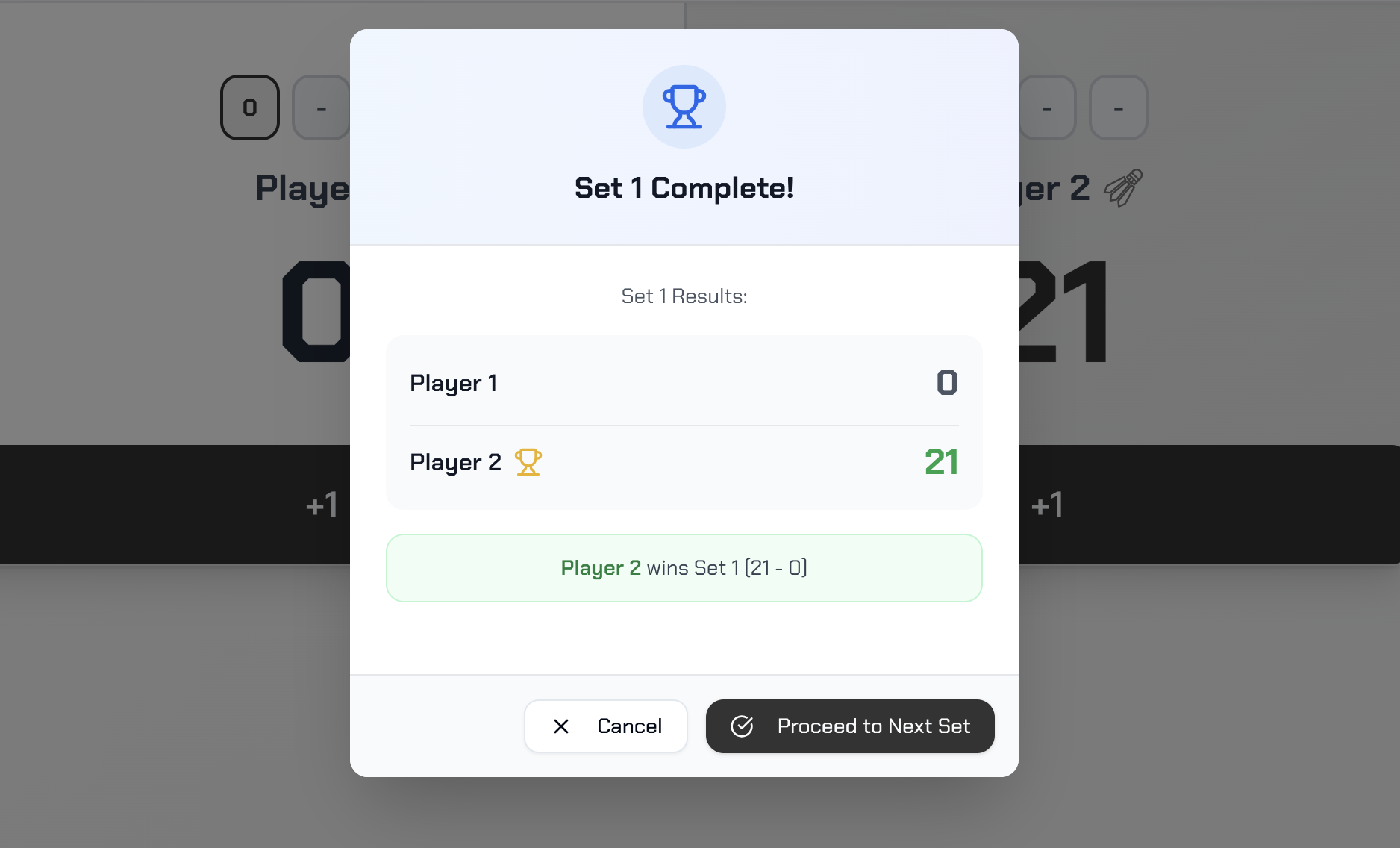 Scoring App - Match Settings